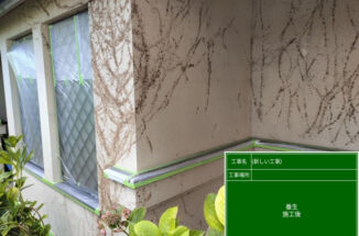 土浦市、ツタあとがついた外壁をシリコン樹脂塗料を使ってきれいに塗り替え！