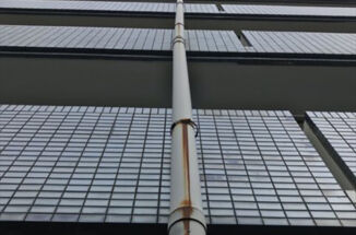 土浦市でマンション塗装の現地調査！曲がった雨樋を調査していきます