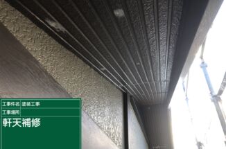 石岡市、防カビ・防藻効果の高いマルチエースで軒天を塗り替え！