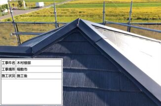火災保険適用：台風の影響で屋根の飛ばされた棟板金を交換しました。