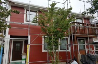 石岡市｜スウェーデンハウス作りの住宅を屋根壁塗装工事。