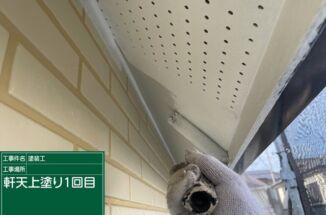 石岡市で軒天塗装。マルチエースでカビに強い塗装を！