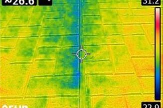 石岡市でサーモグラフィー調査。シーリングの亀裂から内部結露発生
