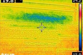 石岡市、赤外線サーモグラフィー調査！気温18℃の外壁表面温度は？