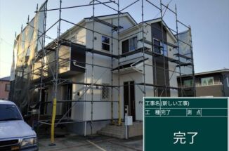 石岡市でおこなった築8年の外壁塗装現場。細かなひび割れも補修して完工です！