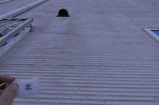 石岡市で現地調査。欠けた窯業系サイディング外壁と薄汚れた北側外壁