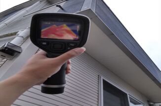 石岡市、築11年の外壁を赤外線サーモグラフィーで調査！表面が真っ赤です！