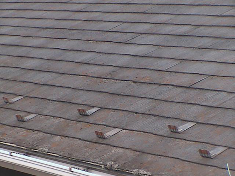 屋根材自体も苔が生えて、防水性が失われていました。