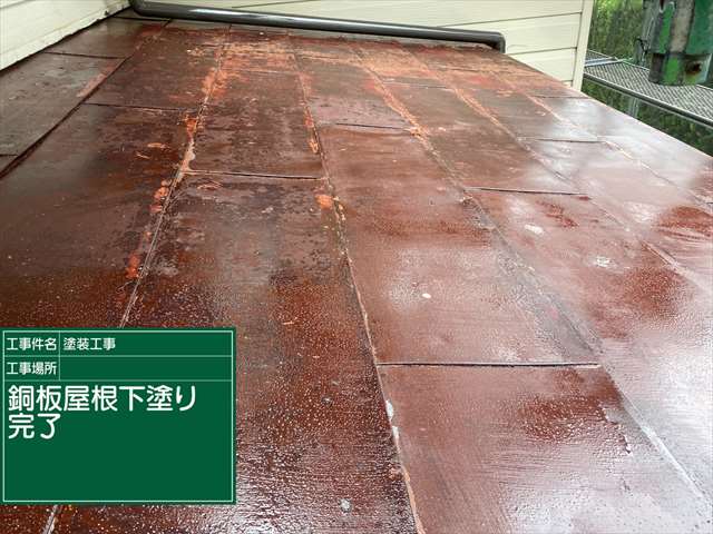 濡れたような表面の銅板屋根